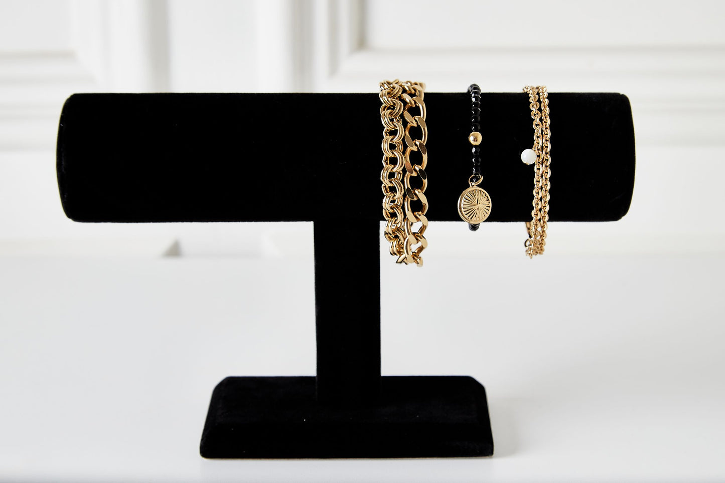 Double Chain Bracelet with Pearl