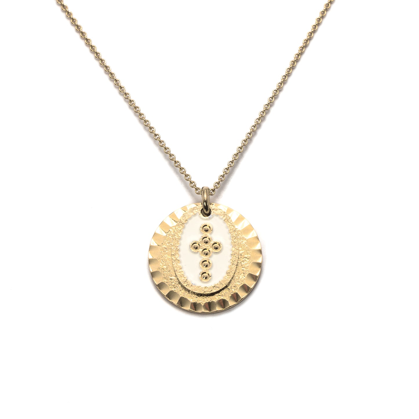 White Cross Stack Necklace