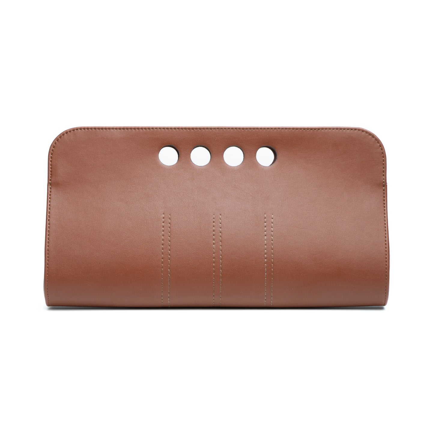 Wholesale: Chic Vegan Leather Clutch - Small Brown