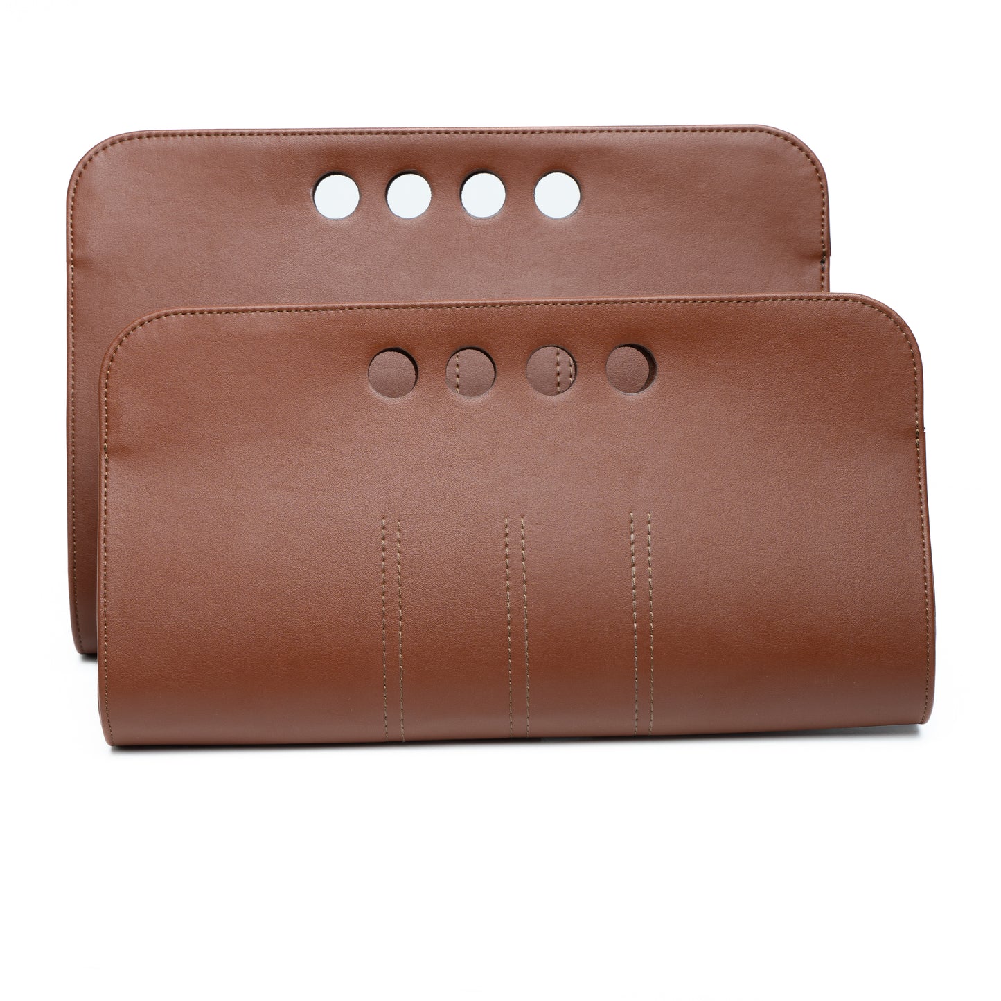 Wholesale: Chic Vegan Leather Clutch - Large Brown