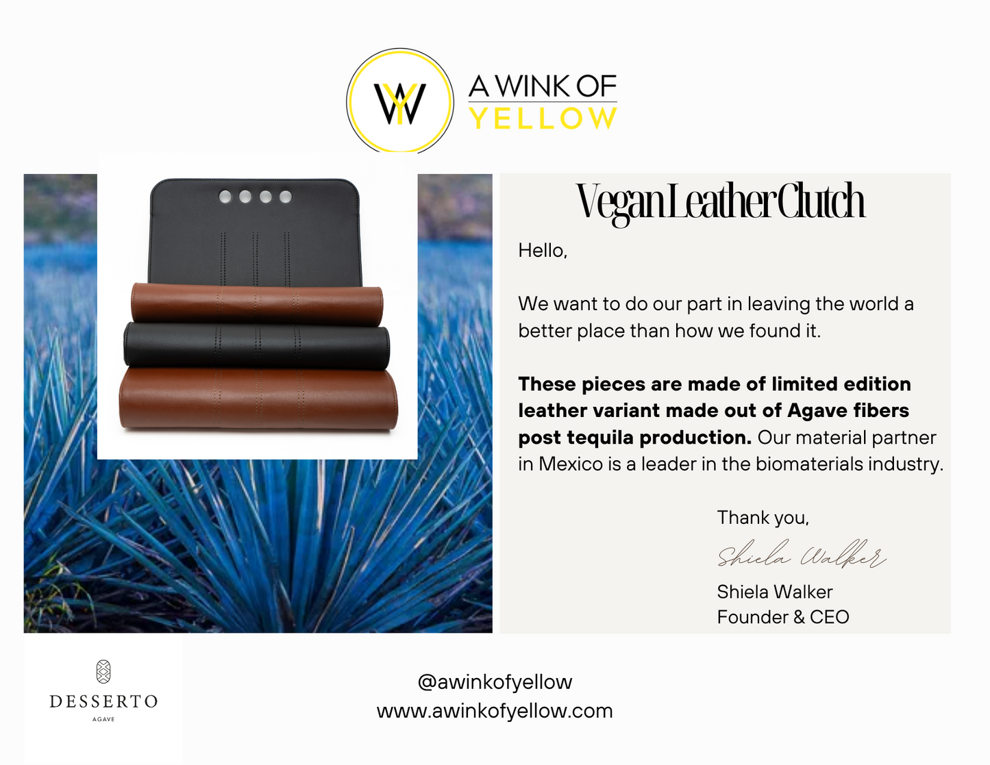 Chic Vegan Leather Clutch - Clay/Small (limited edition, Agave)
