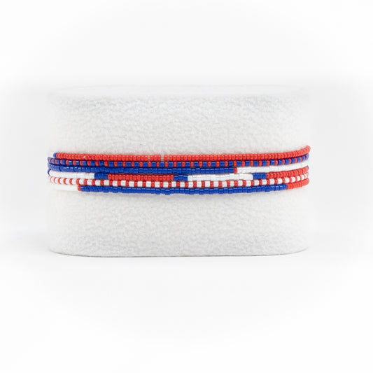 Red, White and Blue - Set of 6 bracelets