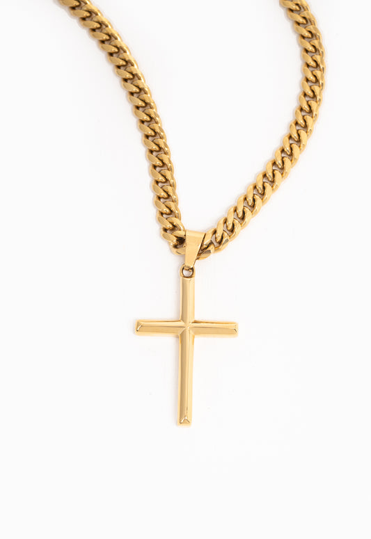 Gold Cross Necklace - Engravable
