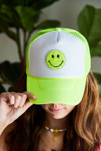 Happy Face Hat - Neon Yellow