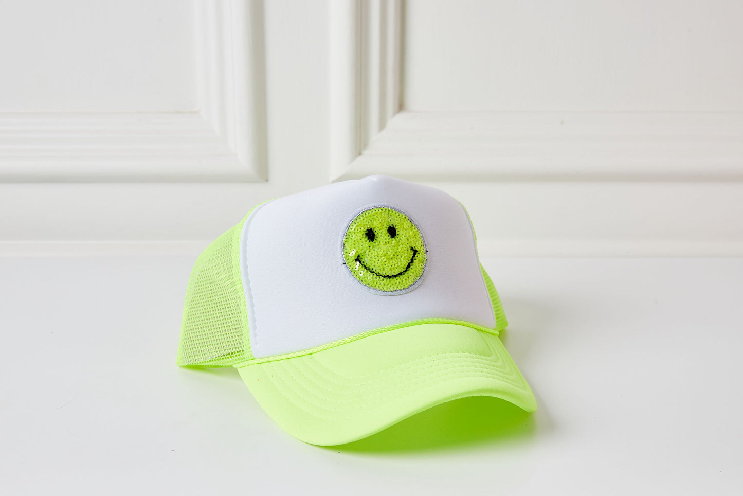 Happy Face Hat - Neon Yellow