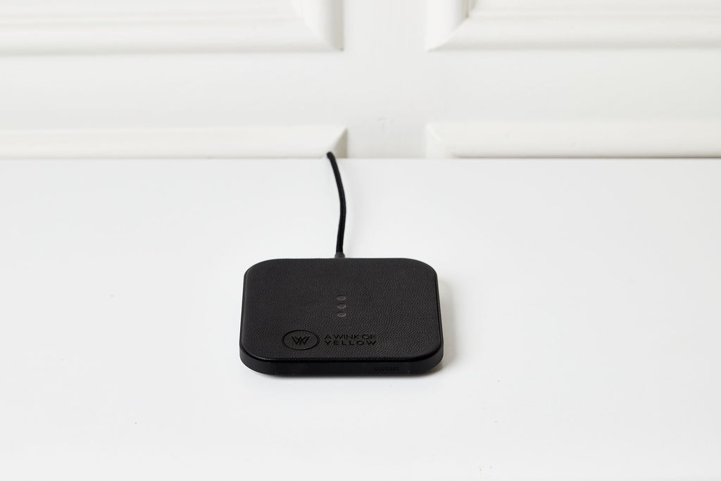 Single luxe leather charger - Black