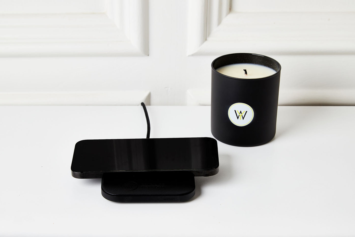 Single luxe leather charger - Black