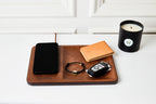 Single device charger with catchall tray - Brown