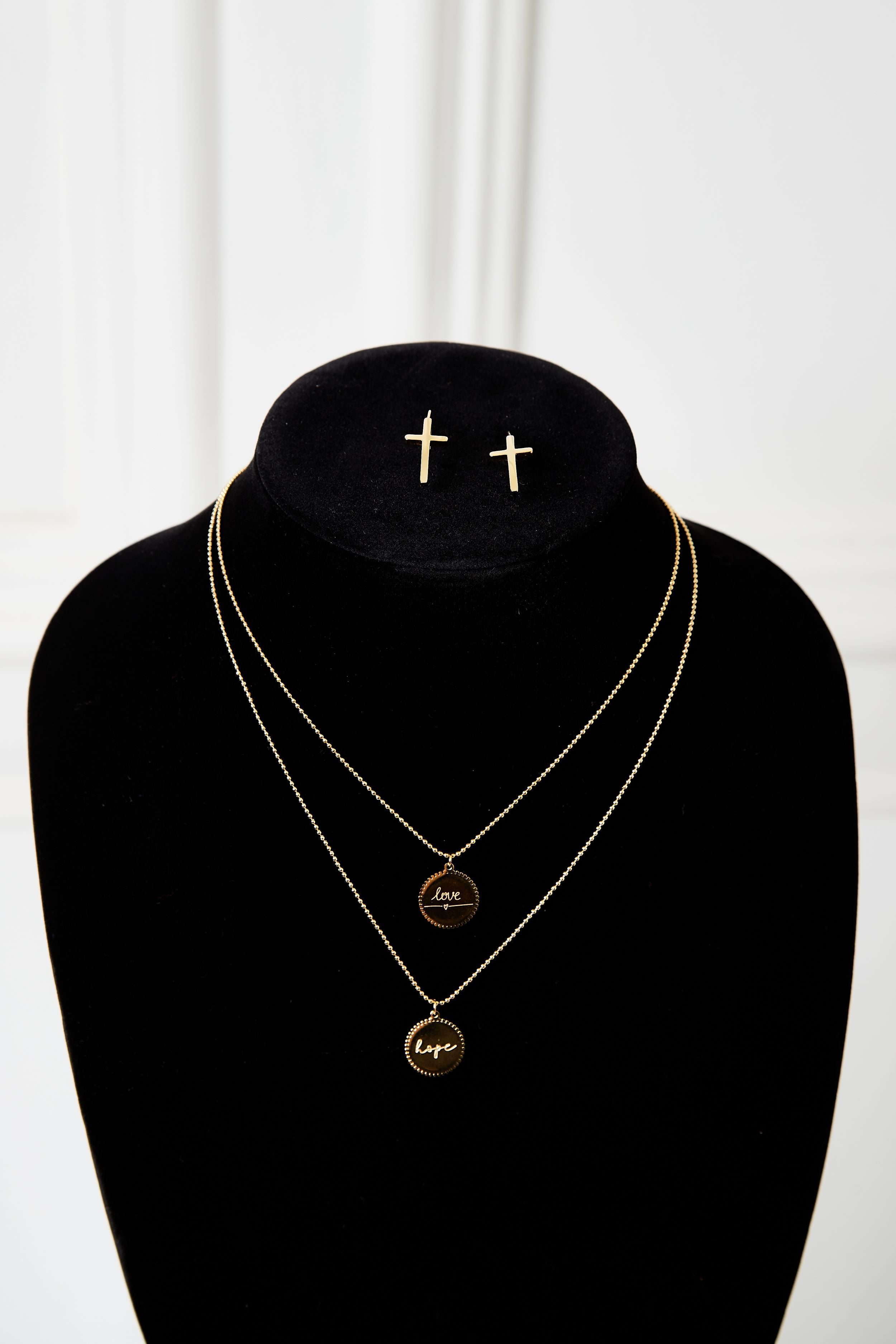 Gold Cross Earring
