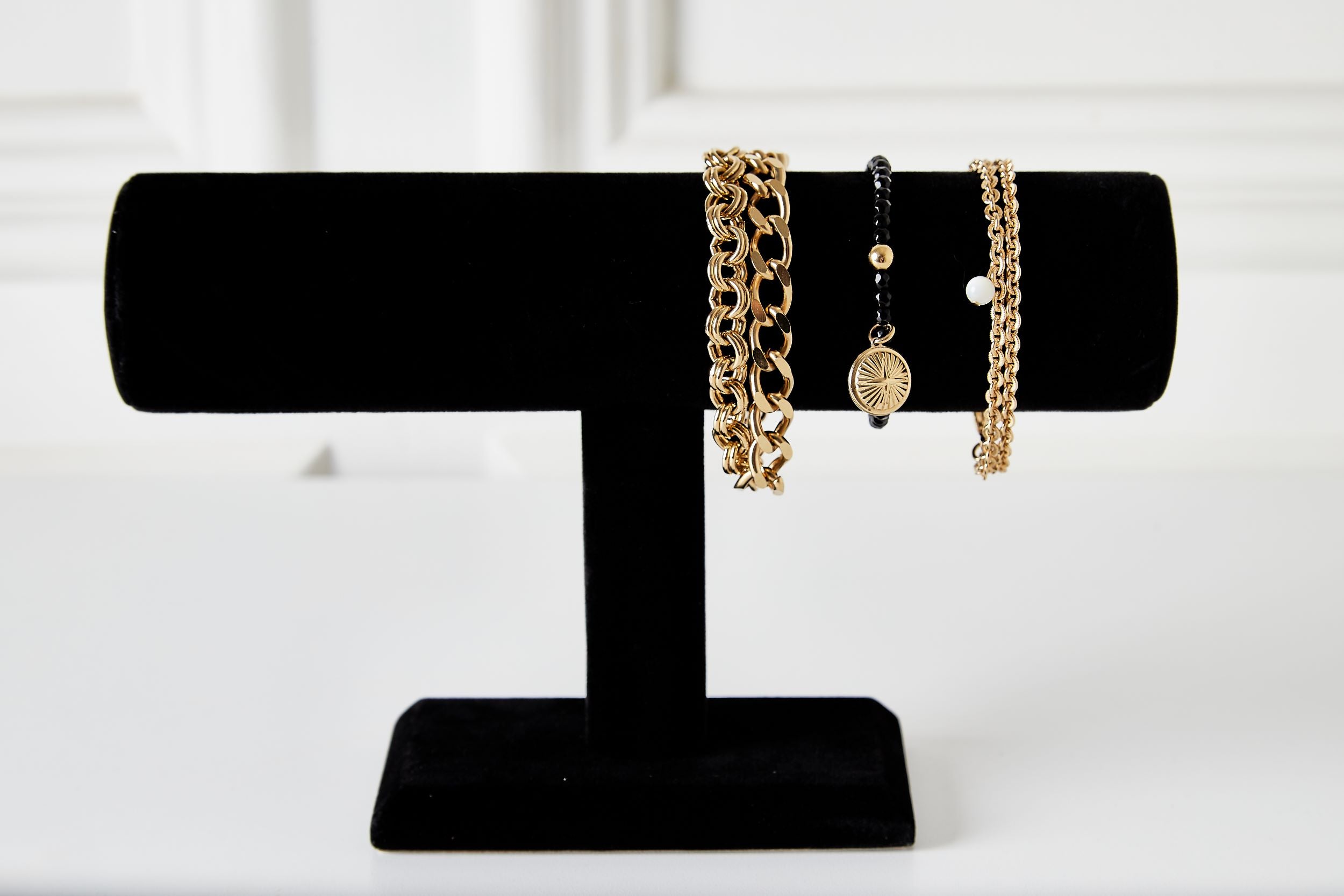 Double Chain Bracelet with Pearl