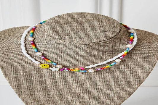 Rainbow Bead & Pearl Necklace