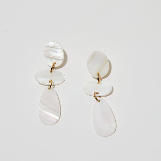 Pearl Raindrop Earrings, White