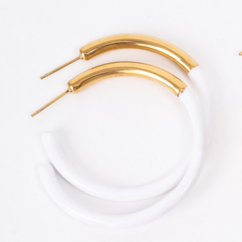 White Enamel Hoops