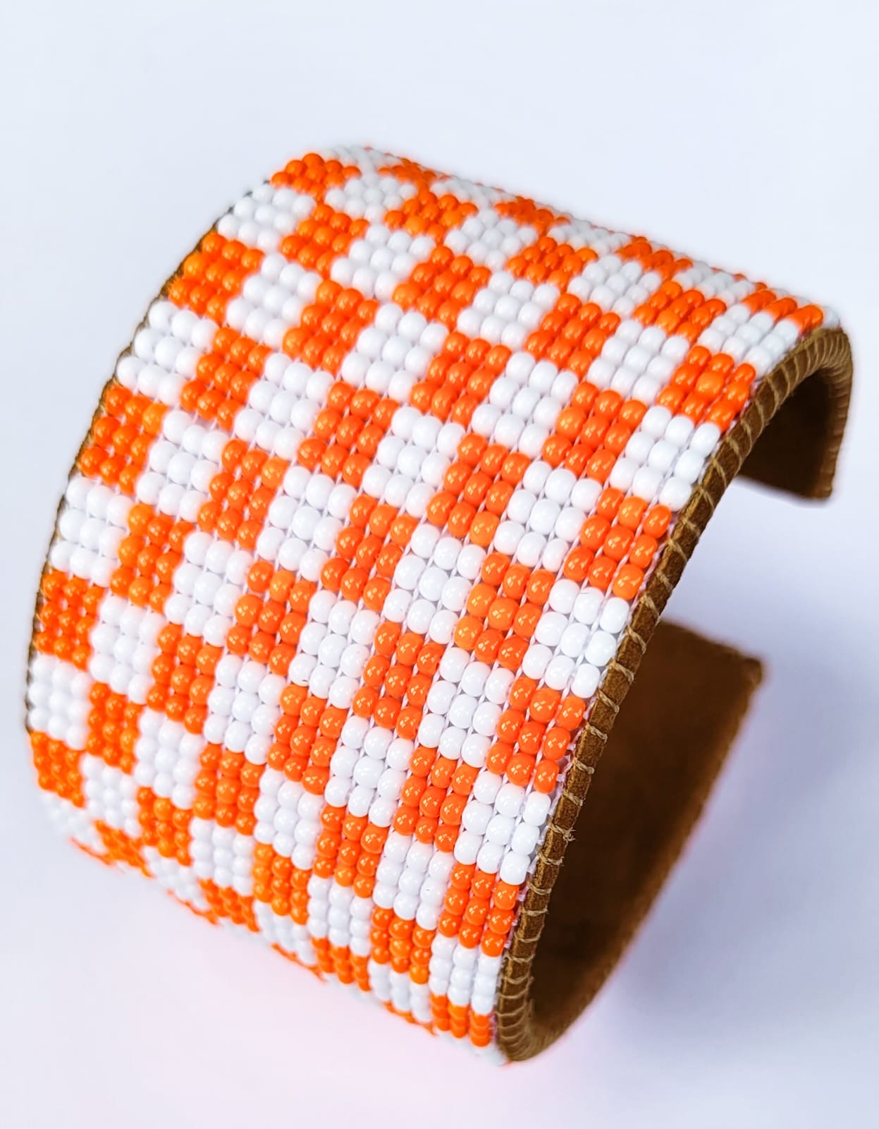 Orange Checkerboard Cuff