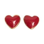 Red Mini Enamel Heart Stud
