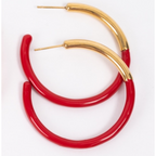 Red Enamel Hoops