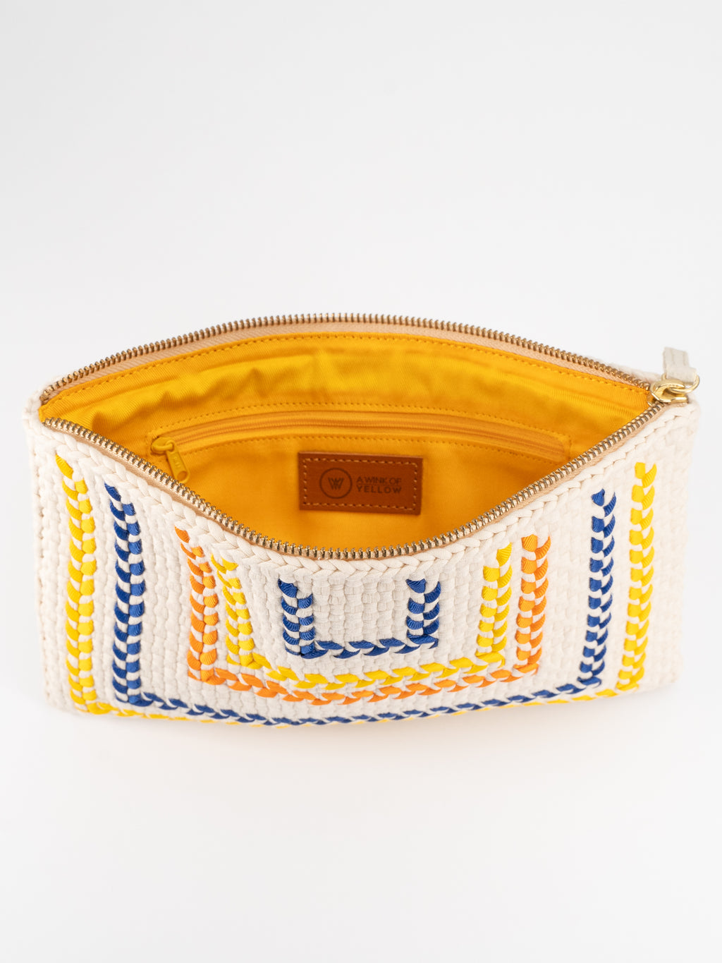 Woven Clutch - Yellow & Navy
