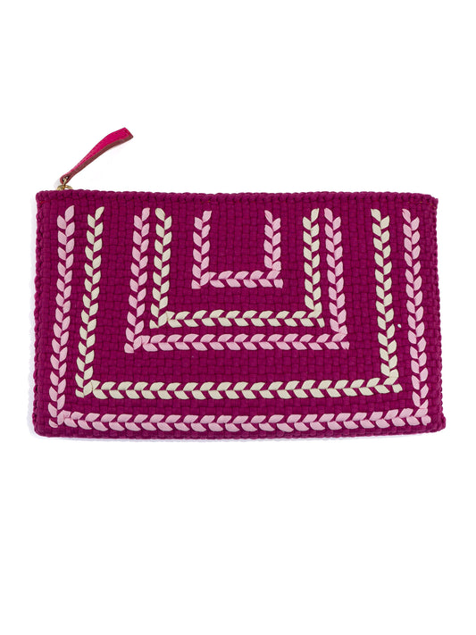 Woven Clutch -Pink (Shipping starts 4/15)
