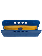 Chic Vegan Leather Clutch - Blue/Small