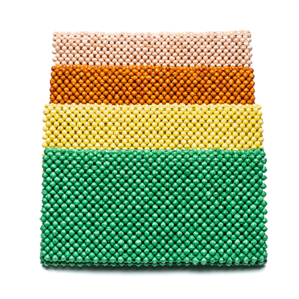 Paper bead clutch - Burnt Orange