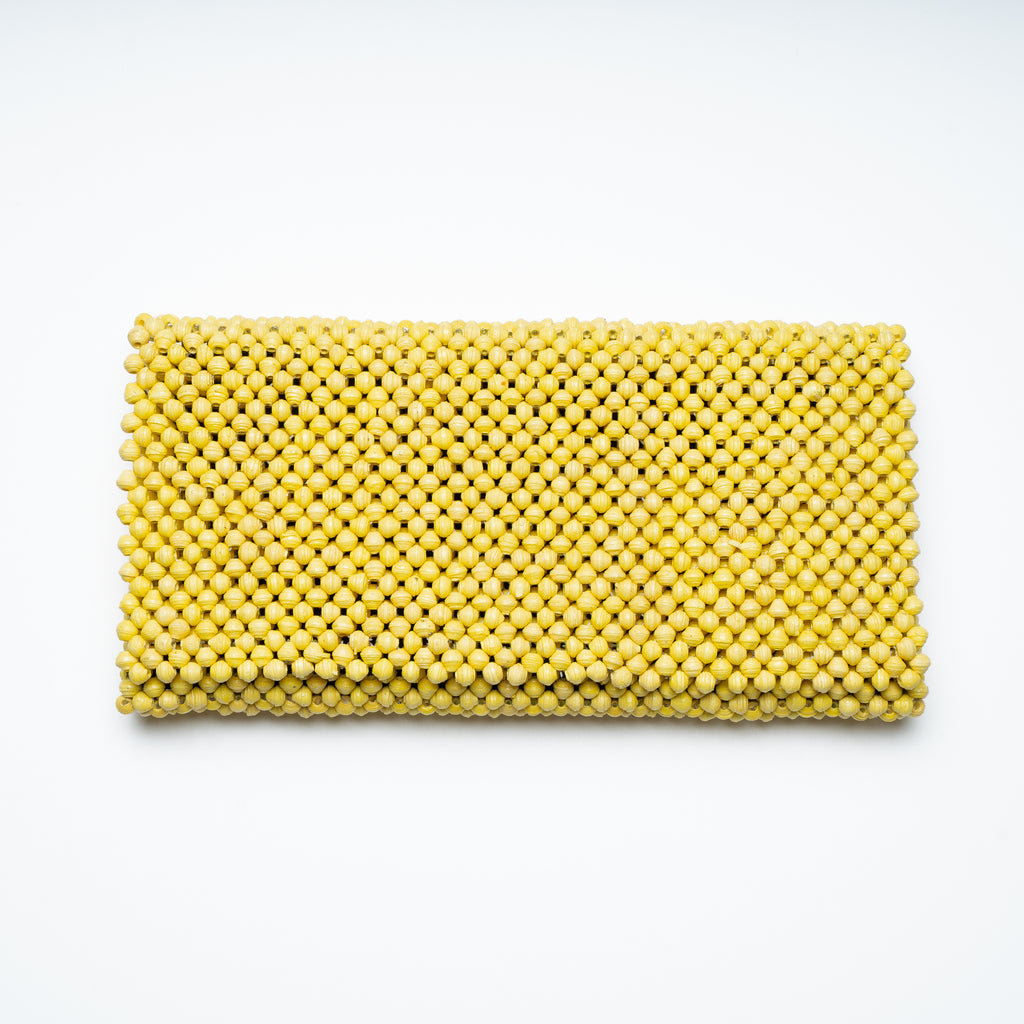 Paper bead clutch - Yellow