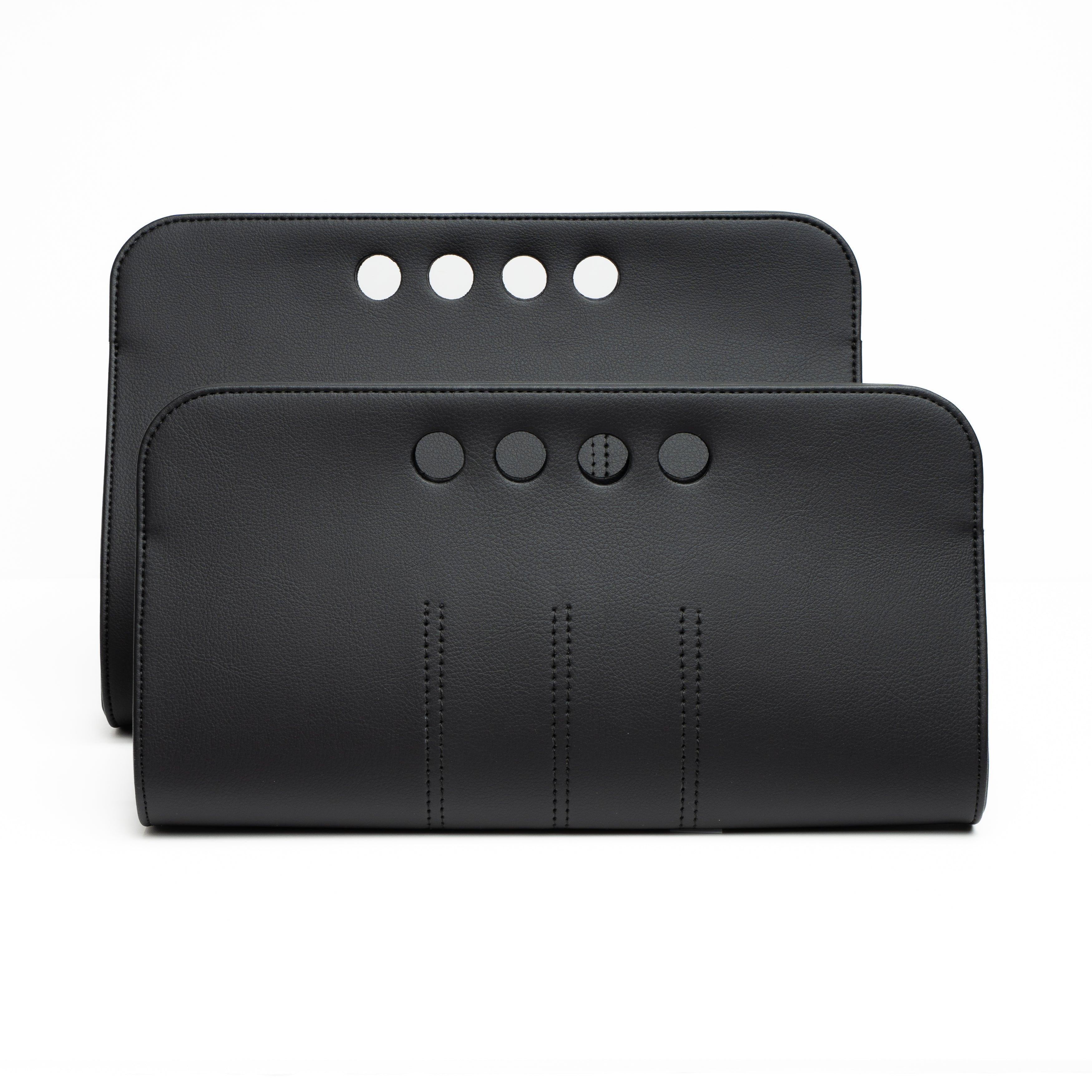 Chic Vegan Leather Clutch - Black/Small