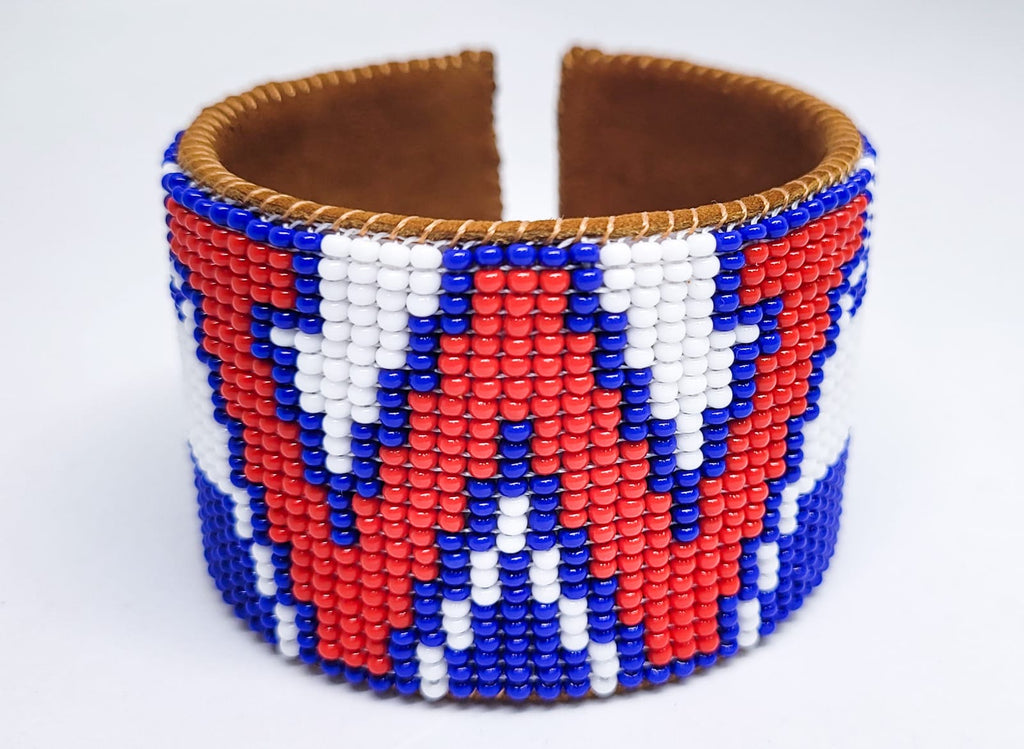 Bead Cuff Westlake - Blue/White Stripe