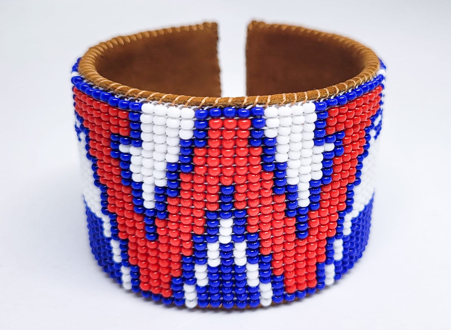 Bead Cuff Westlake - Blue/White Stripe