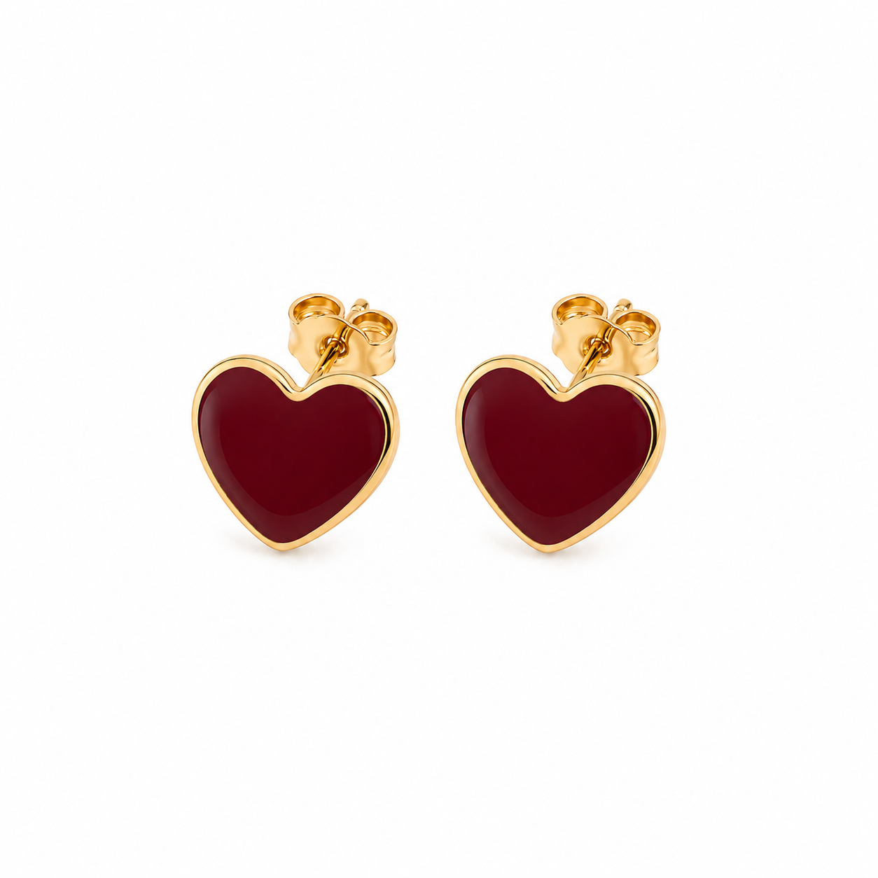 Mini-heart maroon studs