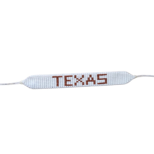 Single Bead Texas Bracelet - White