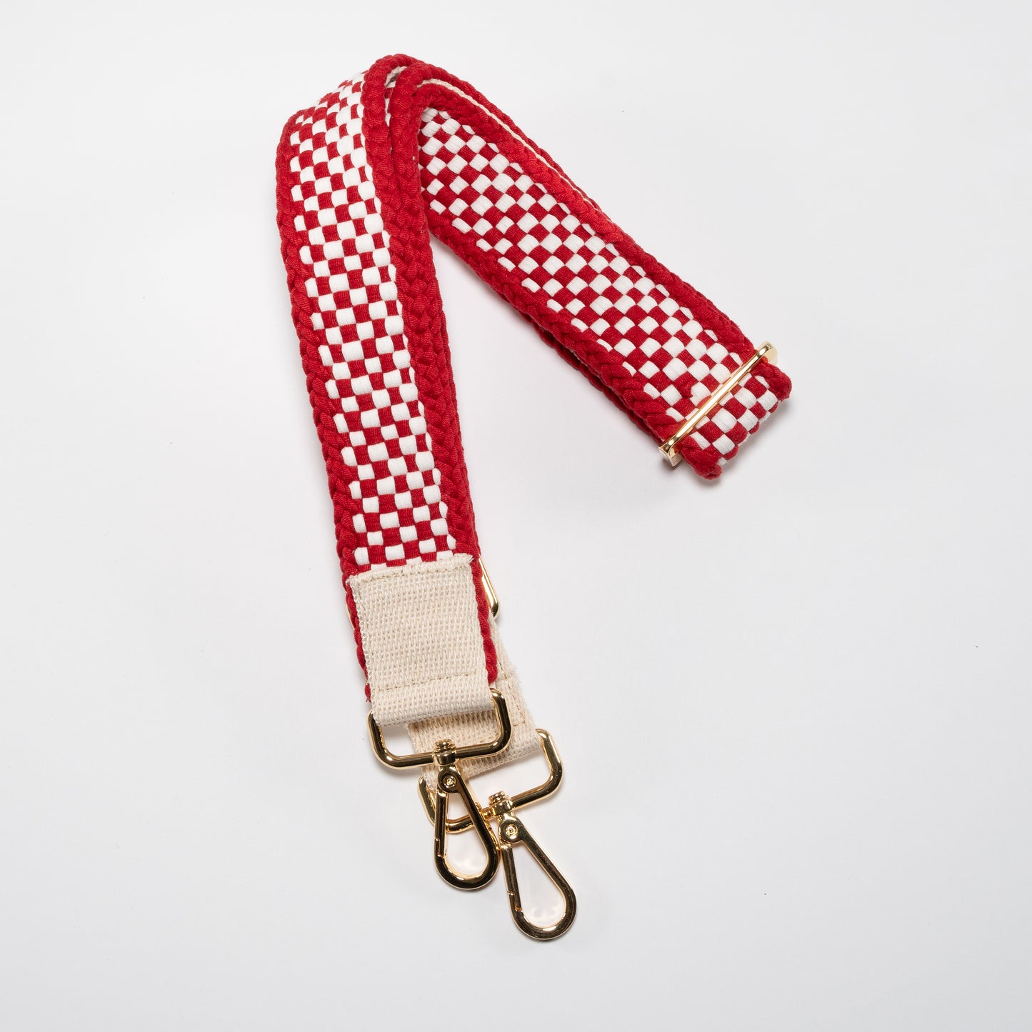 Woven Bag Strap - Red & White