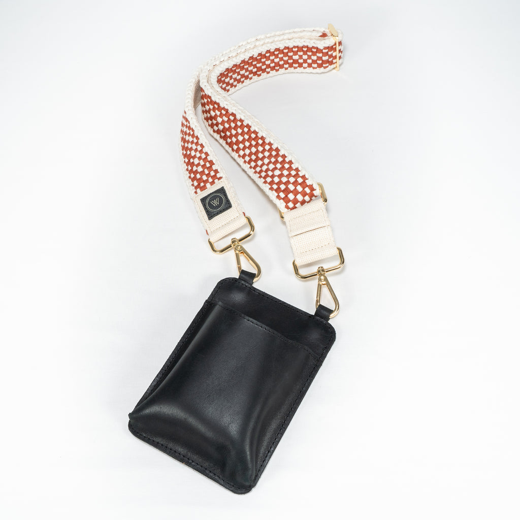 Woven Bag Strap - Burnt Orange & Cream