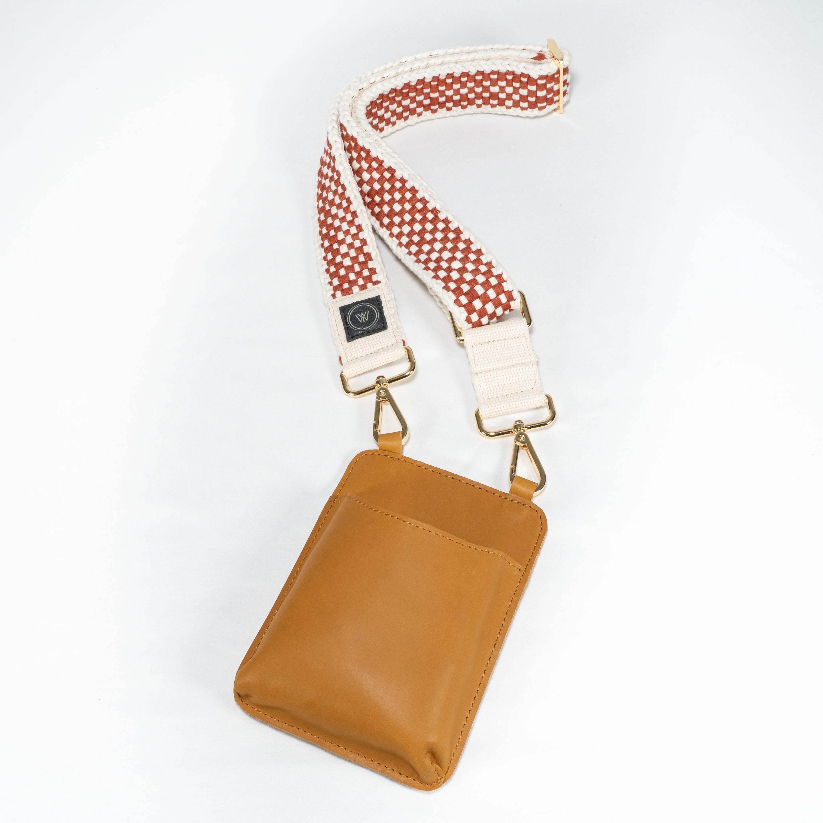 Woven Bag Strap - Burnt Orange & Cream
