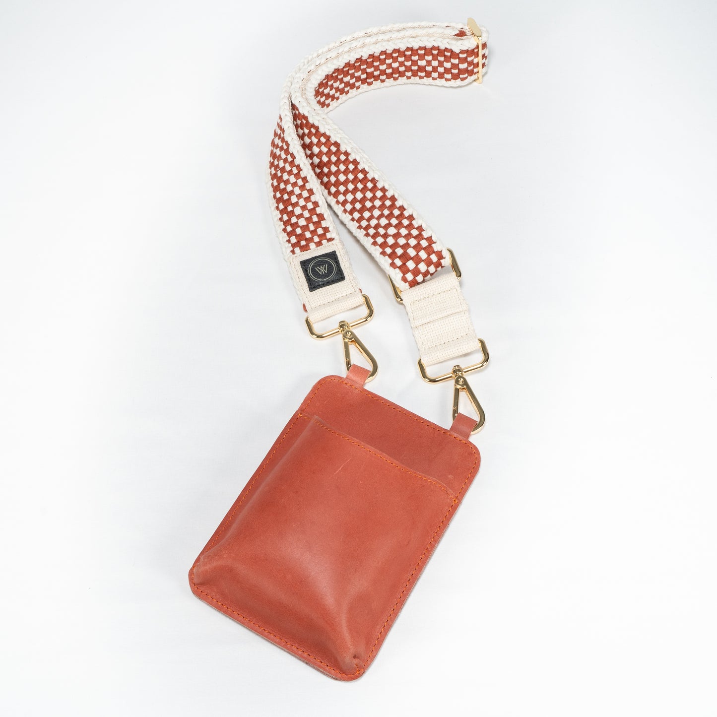 Wholesale: Stadium leather phone bag - Whiskey/Burnt Orange