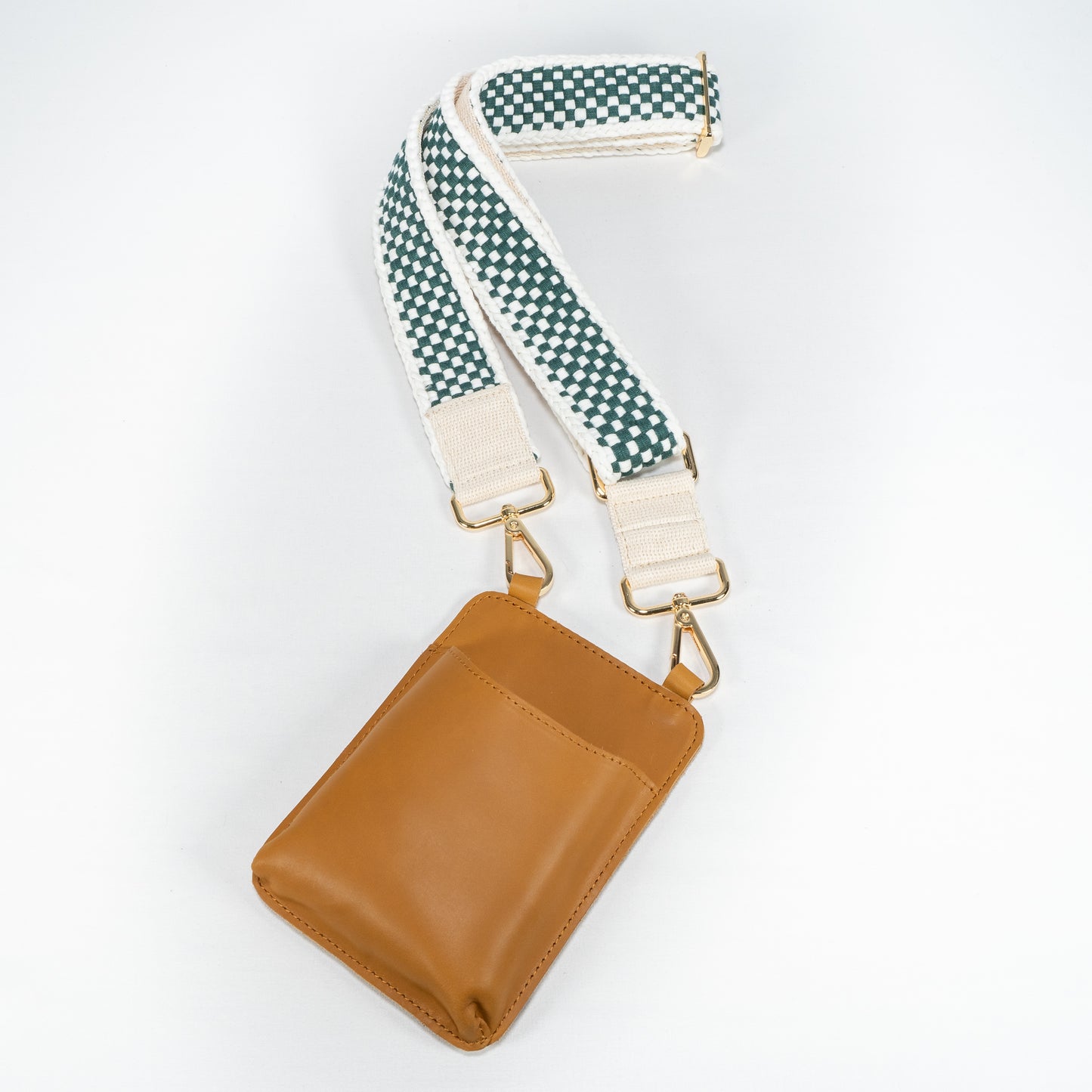 Woven Bag Strap - Green & White