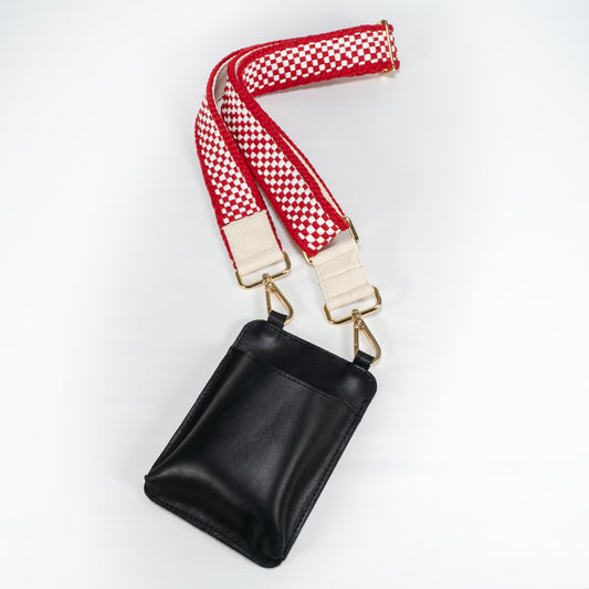 Woven Bag Strap - Red & White