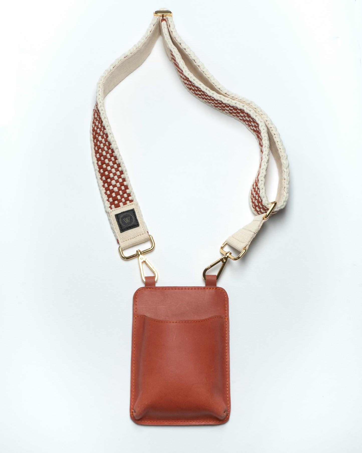 Wholesale: Stadium leather phone bag - Whiskey/Burnt Orange