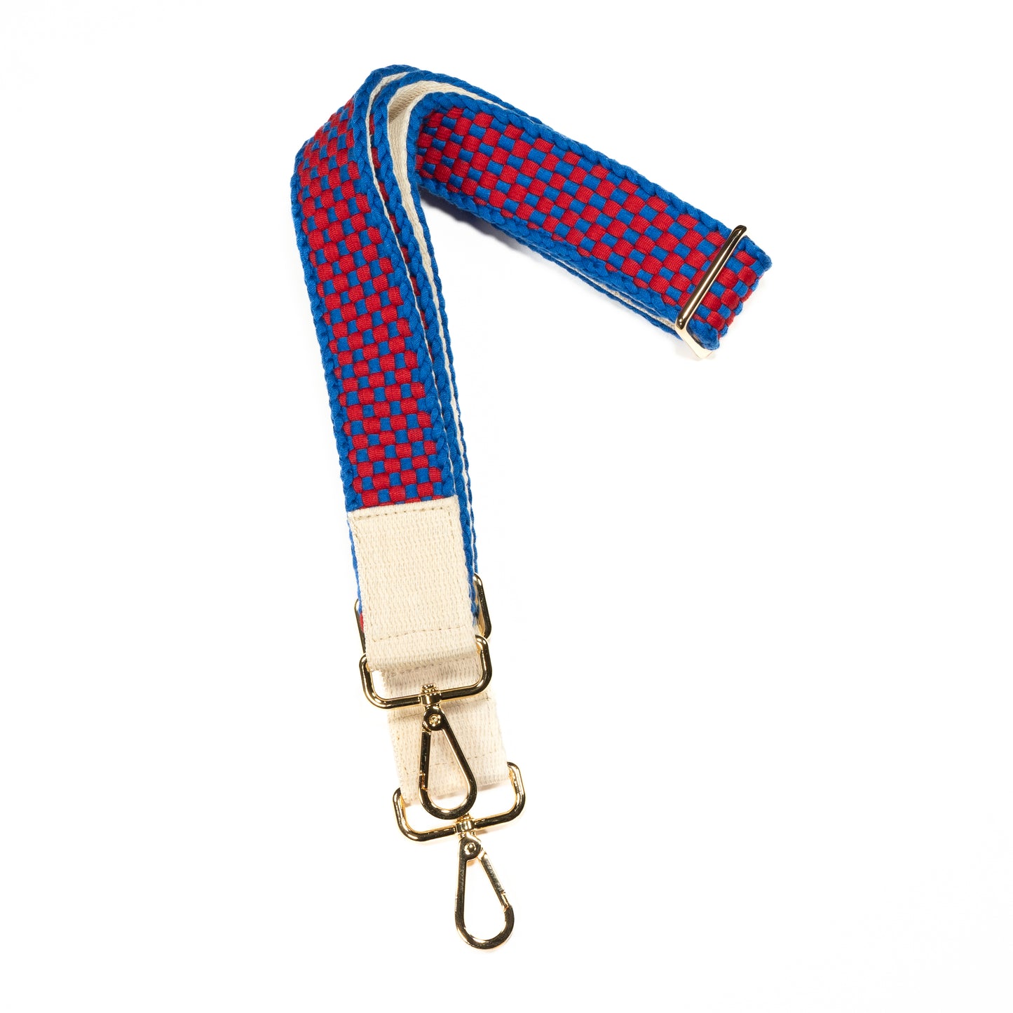 Woven Bag Strap - Cobalt Blue and Red (in stock)