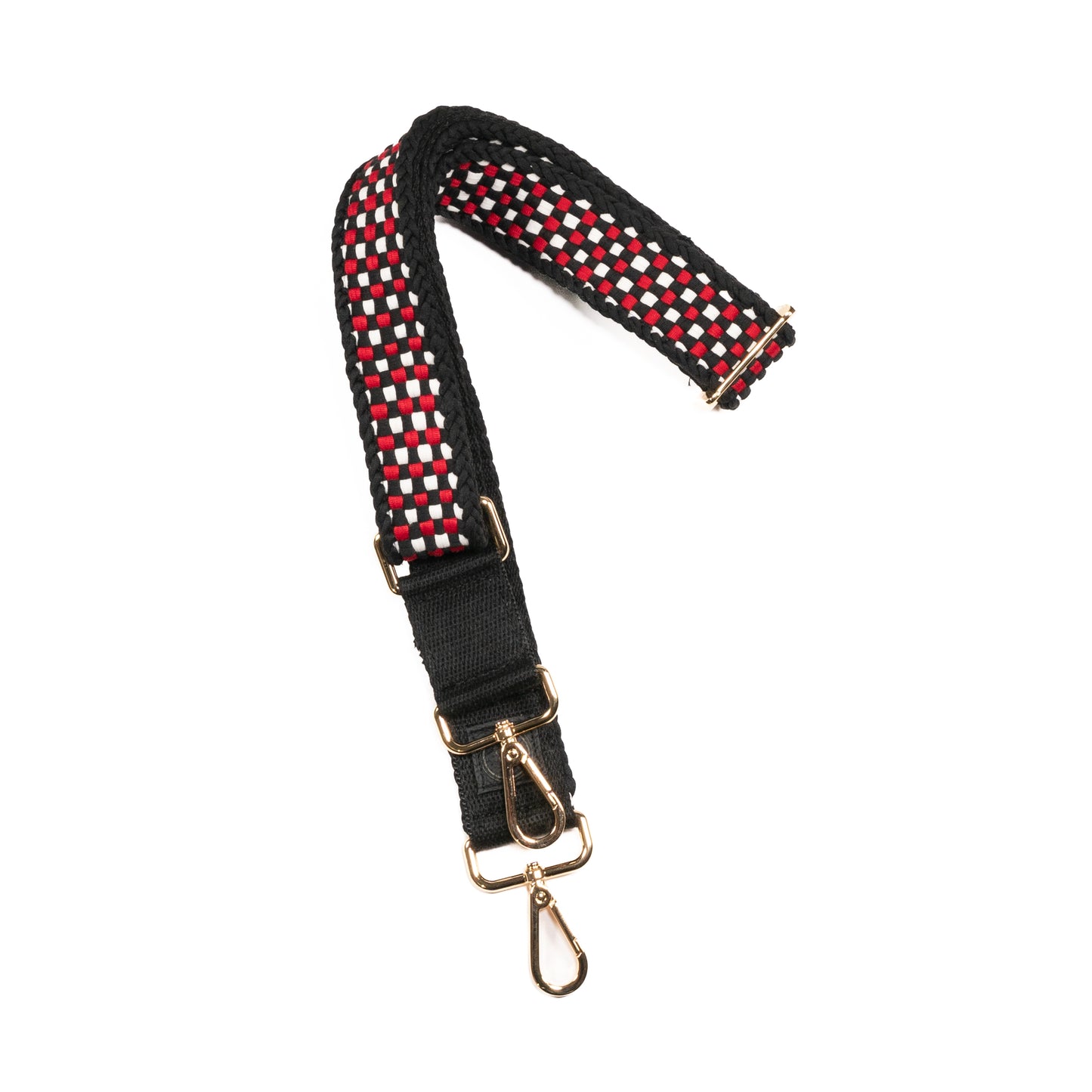 Woven Bag Strap - Black/Red/White