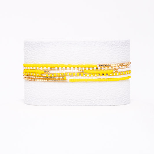 Sweet Delica Bead Bracelet set - Yellow/White/Gold