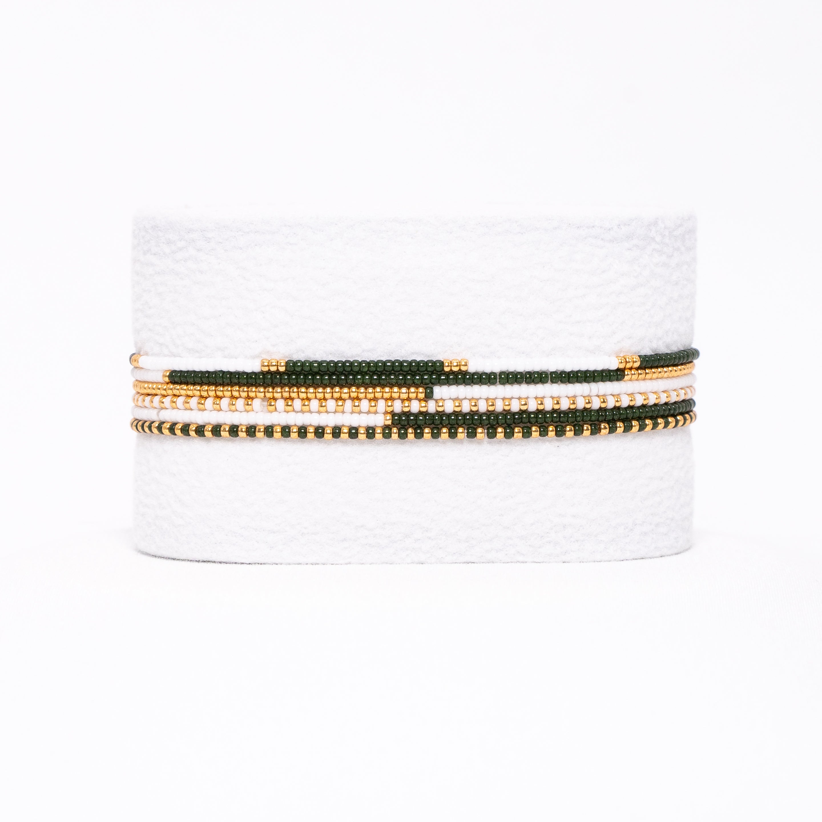Bracelet set - Green/White/Gold