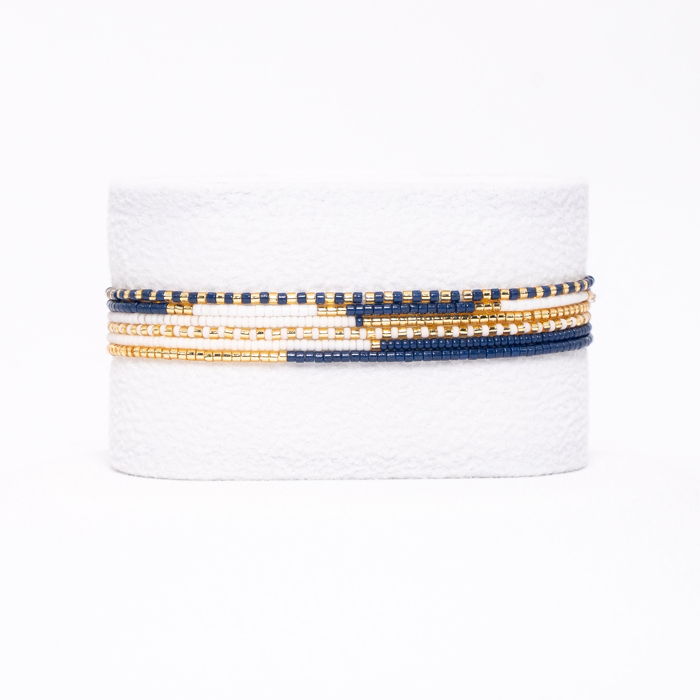 Bracelet set - Navy/White/Gold