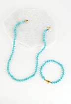 Magnetic-link Turquoise Necklace & Bracelet Set