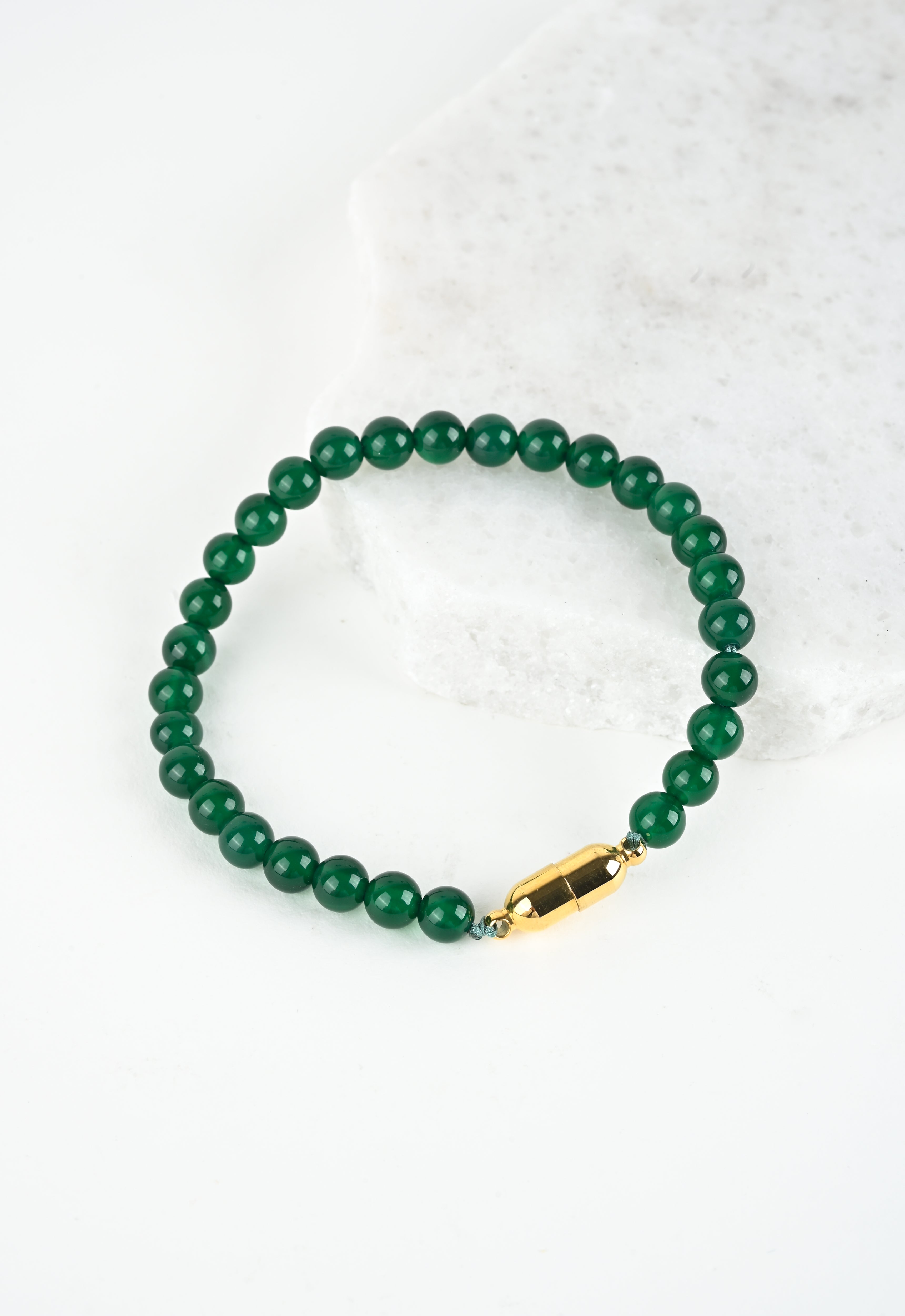 Wholesale: Green Agate Necklace & Bracelet Magnetic Link Set