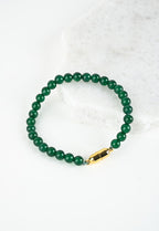 Magnetic-link Green Agate bead Necklace & Bracelet set