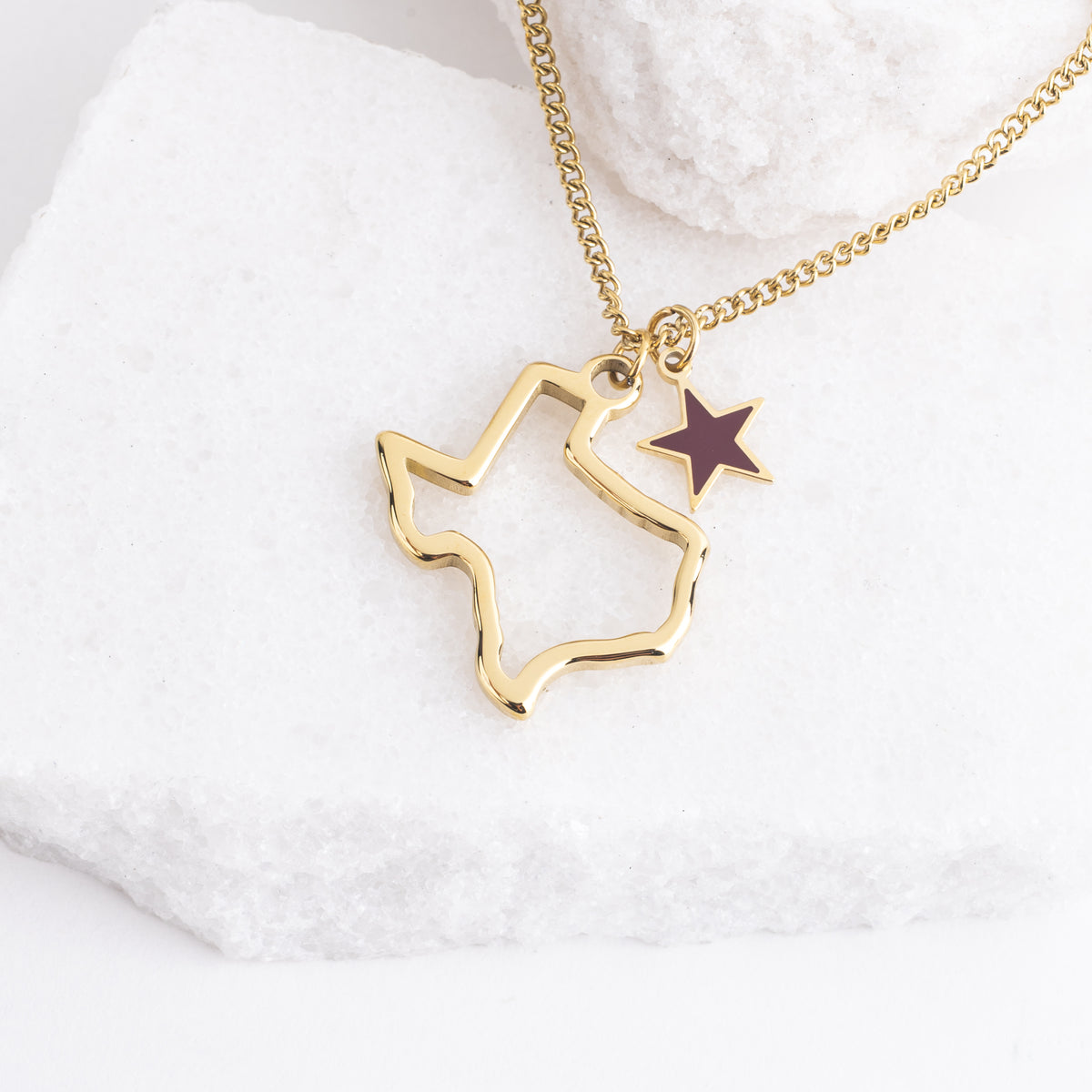 Texas A&M Maroon Lone Star Necklace