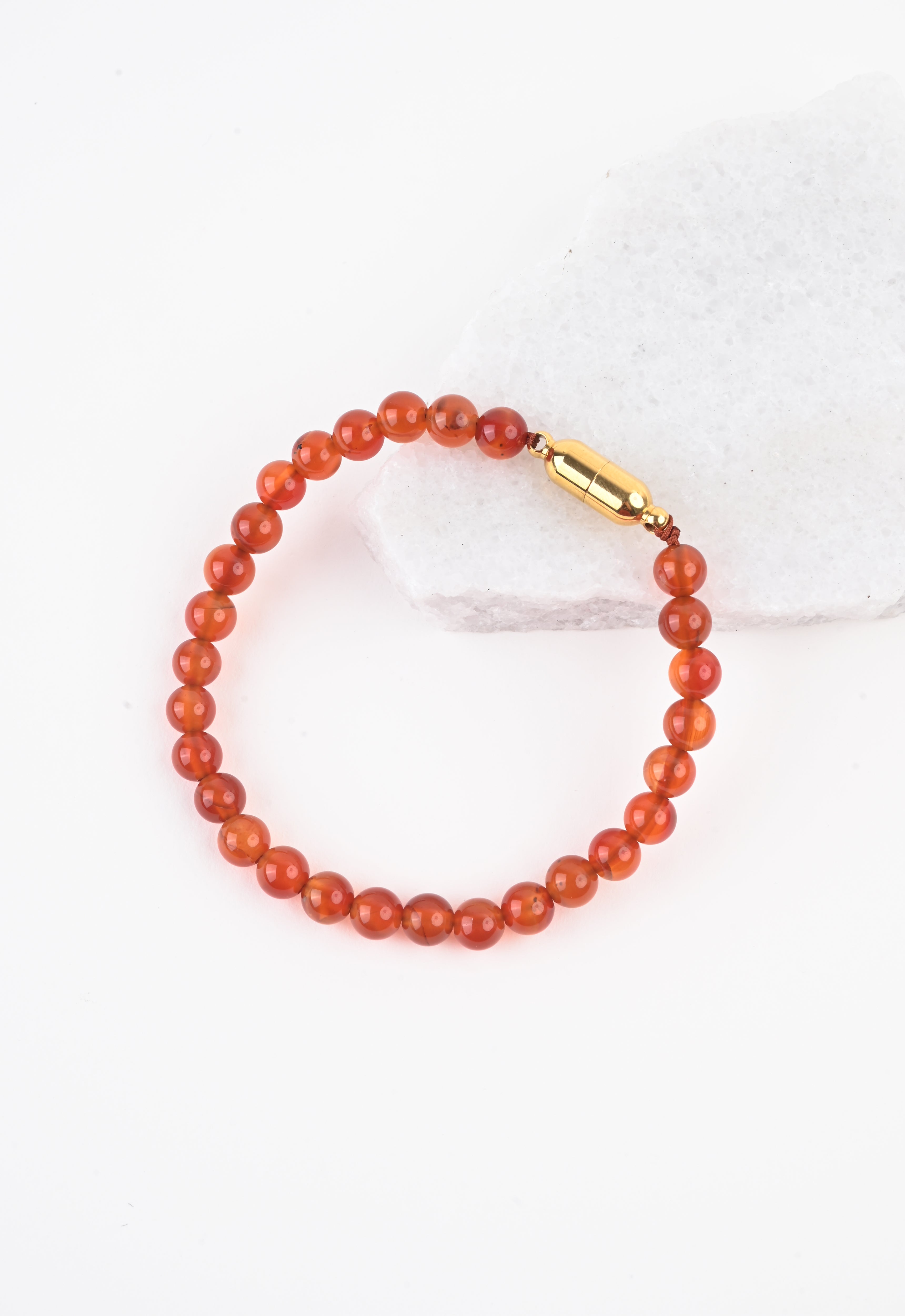 Wholesale: Magnetic-link Orange Agate bead bracelet