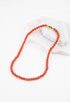Magnetic-link Orange Agate bead Necklace & Bracelet set