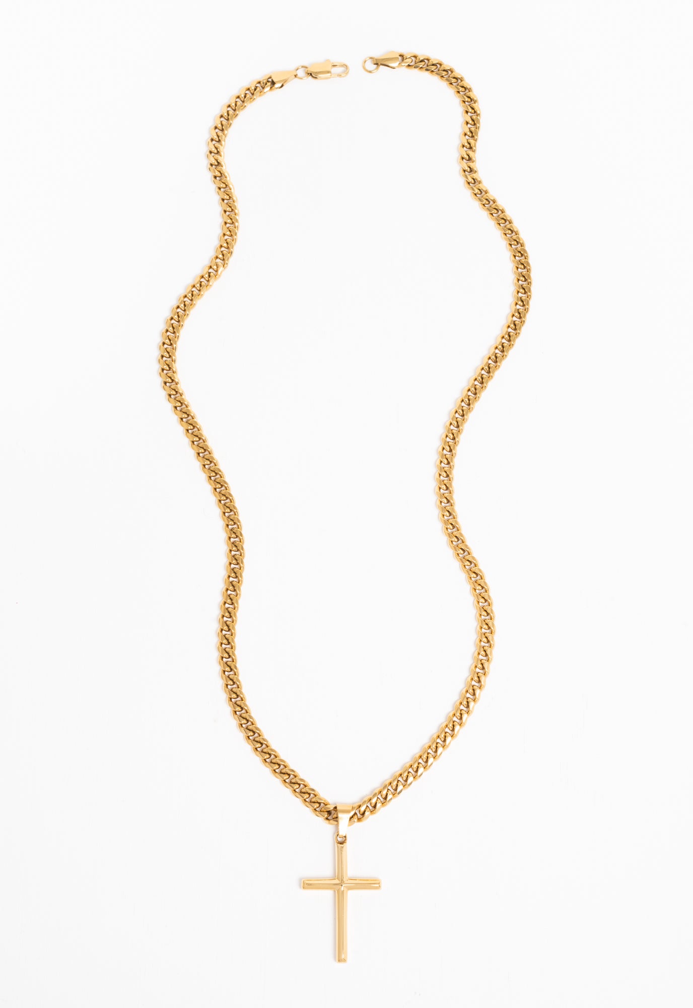 Gold Cross Necklace - Engravable