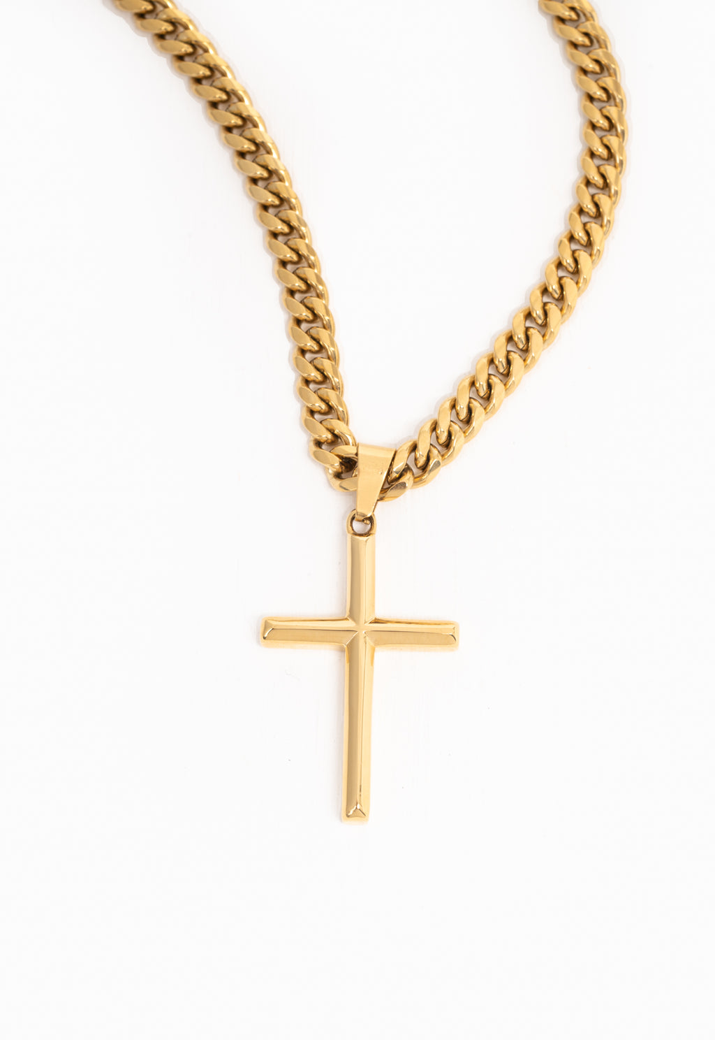 Gold Cross Necklace - Engravable